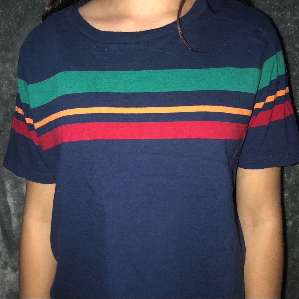 blue stripped shirt